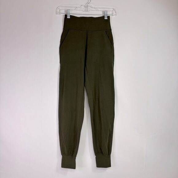 Lululemon Olive Green Align High Rise Jogger Leggings Size 2 OO0788 - Picture 1 of 5